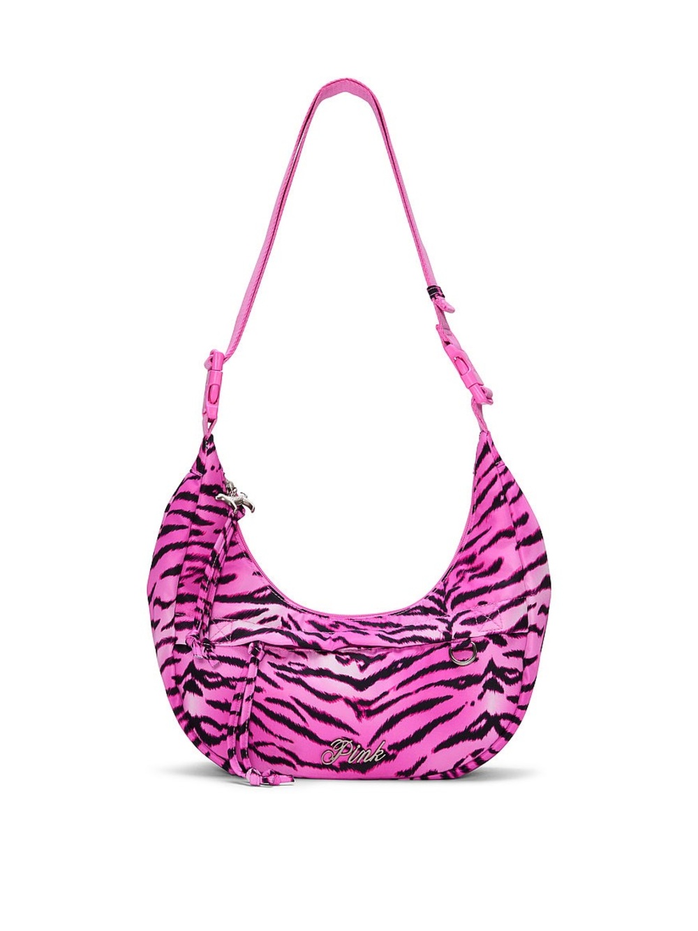 NWT PINK Victoria's Secret Hot Pink Zebra-Print Crossbody Bag